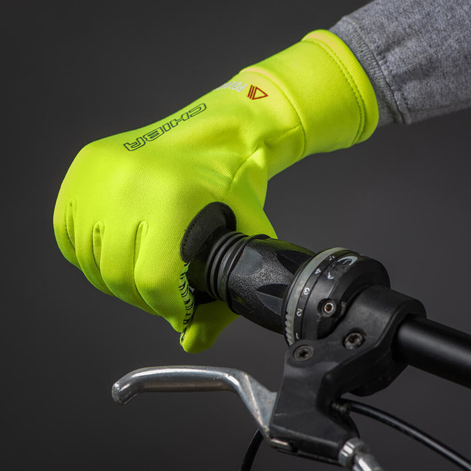 Téli kerékpáros kesztyű gyerekeknek Kids Polartec Reflex Neonsárga