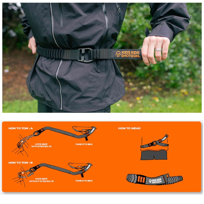 Kerékpár vontatókötél Quick Fit fekete