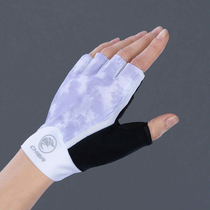 Női kerékpáros kesztyű Lady Tie Dye lila