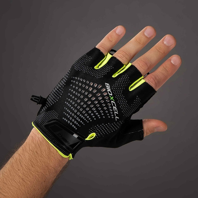 Felnőtt kerékpáros kesztyű BioXCell Super Fly fekete/neonsárga