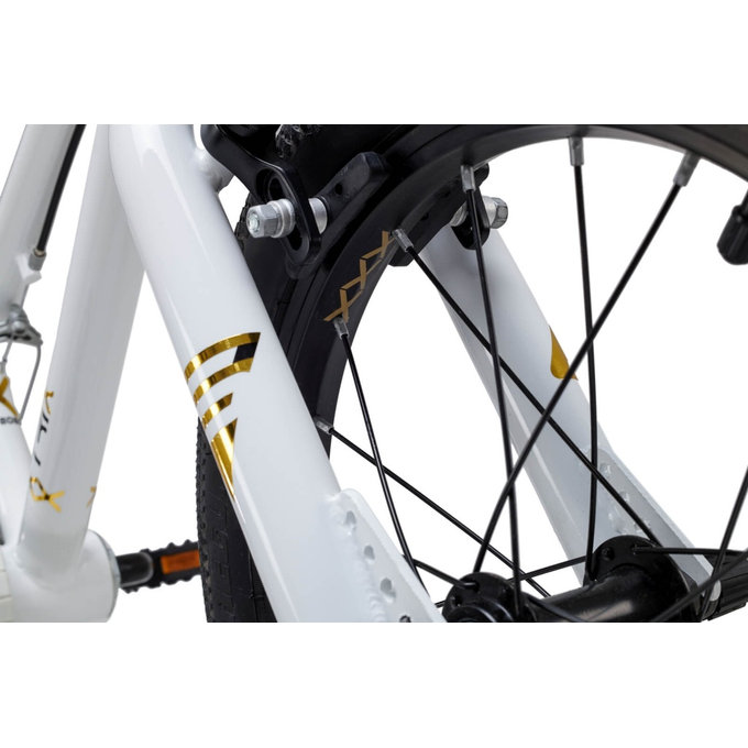 Gyermek kerékpár XtriX mini 16 fehér/aranyszínben (105 cm-től)
