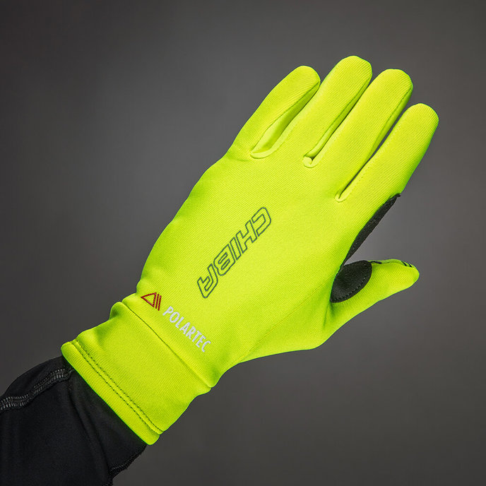 Téli kerékpáros kesztyű gyerekeknek Kids Polartec Reflex Neonsárga