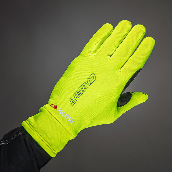 Téli kerékpáros kesztyű gyerekeknek Kids Polartec Reflex Neonsárga