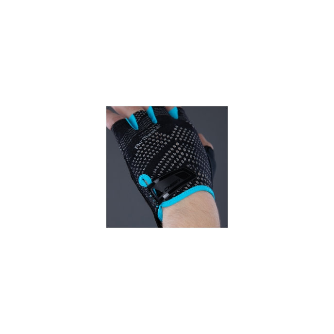 Felnőtt kerékpáros kesztyű Air Master fekete/türkiz 