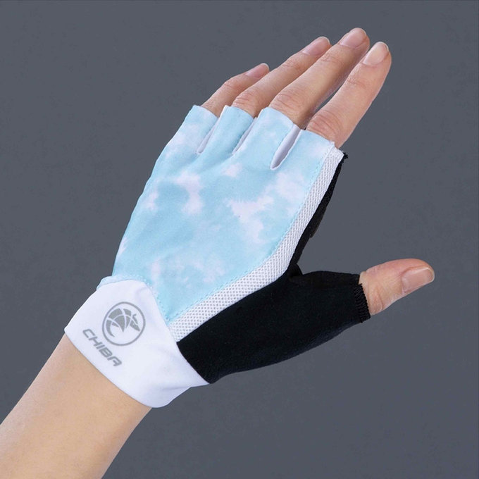 Női kerékpáros kesztyű Lady Tie Dye világoskék