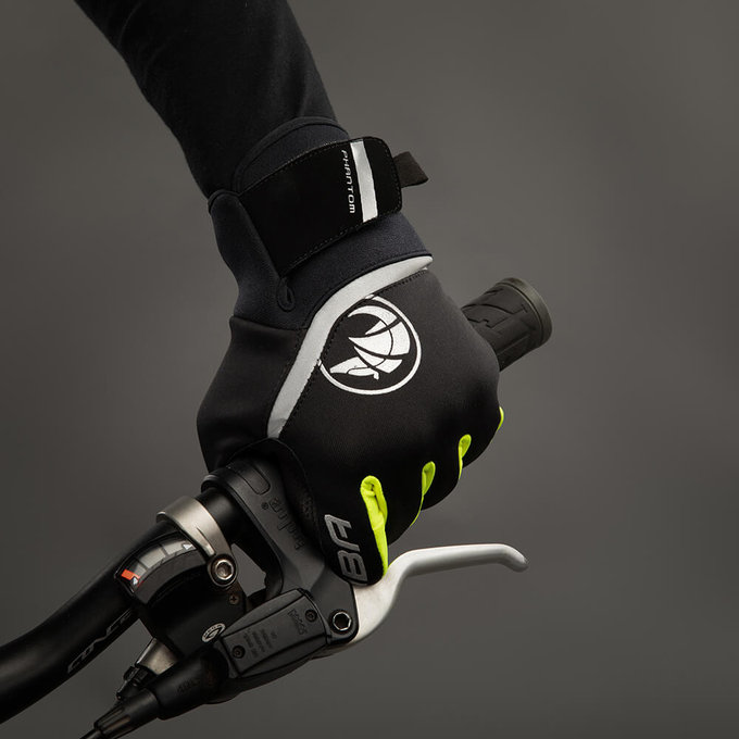 Téli kerékpáros kesztyűk felnőtteknek Phantom fekete/neonsárga