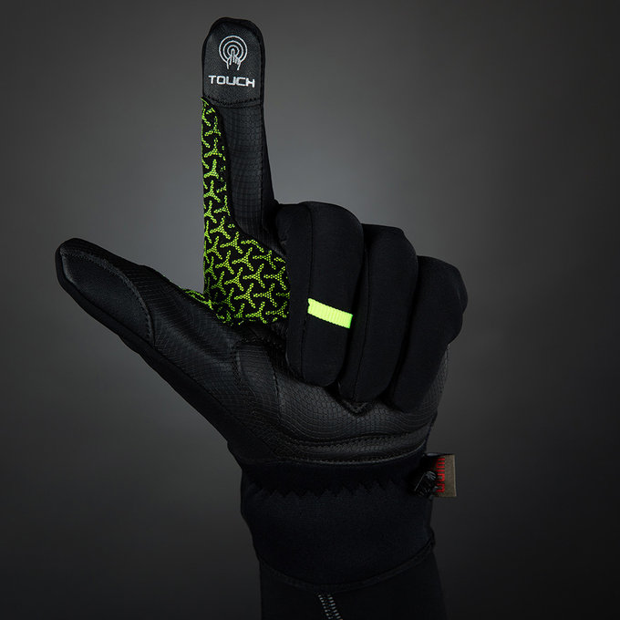 Téli kerékpáros kesztyű felnőtteknek Express+ fekete/neon