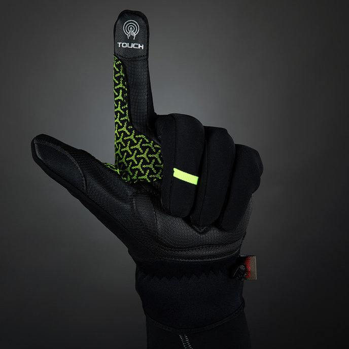 Téli kerékpáros kesztyű felnőtteknek Express+ fekete/neon