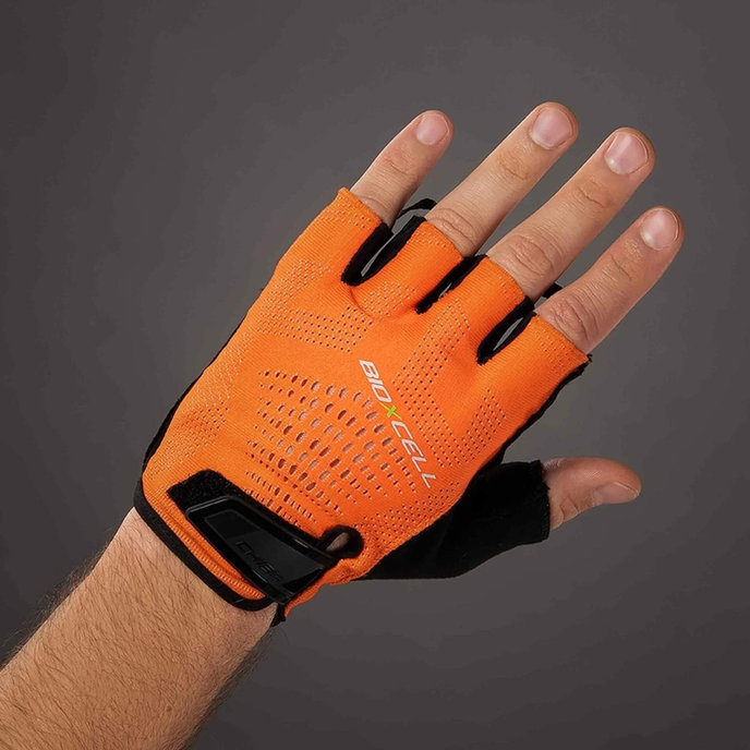 Kerékpáros kesztyű felnőtteknek BioXCell Super Fly narancssárga/fekete