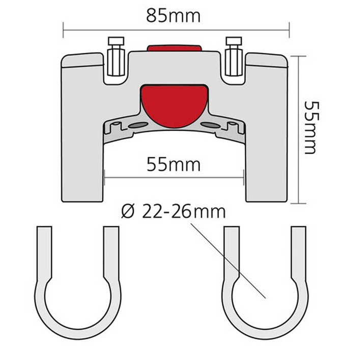 Kormányadapter Ø 22–26 mm