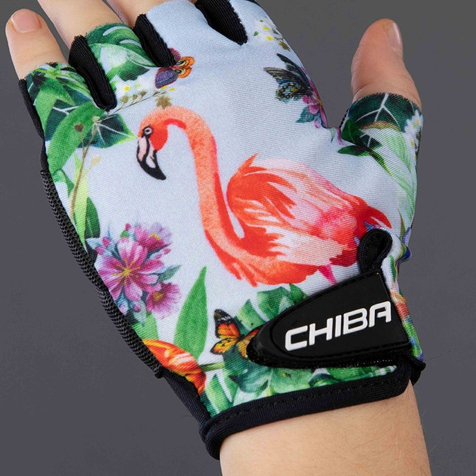 Kerékpáros kesztyű gyermekeknek COOL KIDS Flamingo