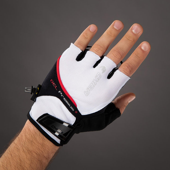 Felnőtt kerékpáros kesztyű Gel Premium fehér