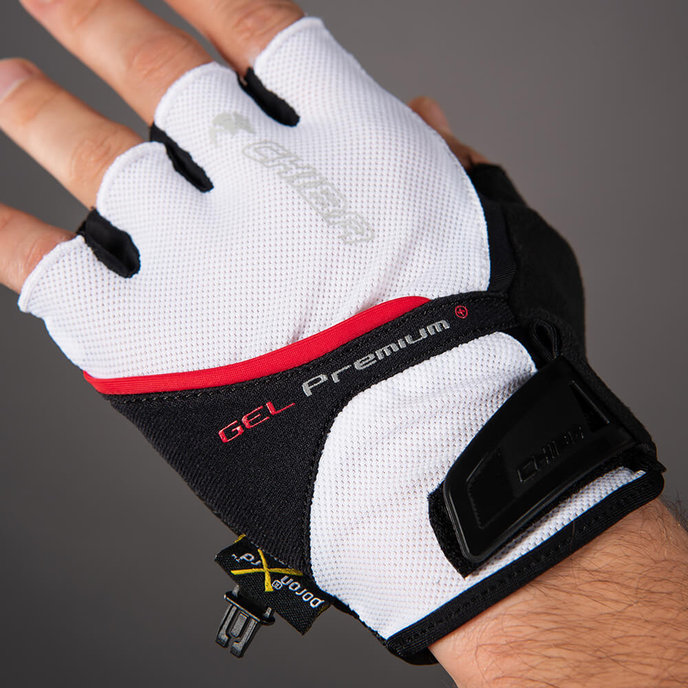 Felnőtt kerékpáros kesztyű Gel Premium fehér