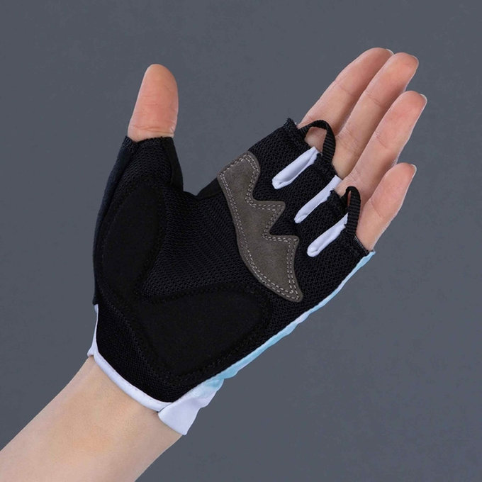 Női kerékpáros kesztyű Lady Tie Dye világoskék