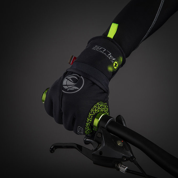 Téli kerékpáros kesztyű felnőtteknek Express+ fekete/neon