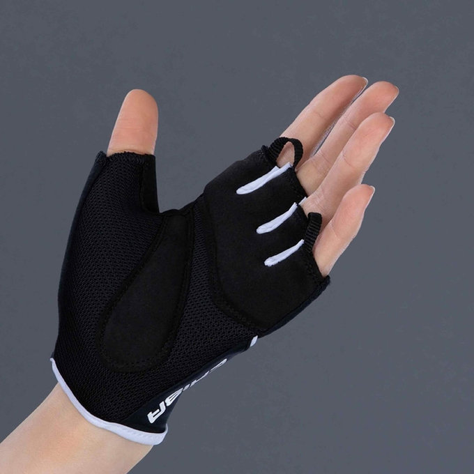 Női kerékpáros kesztyű Lady Gel fekete/fehér