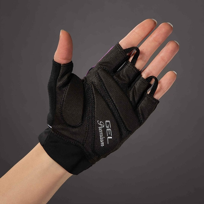 Női kerékpáros kesztyű Lady Gel Premium lila