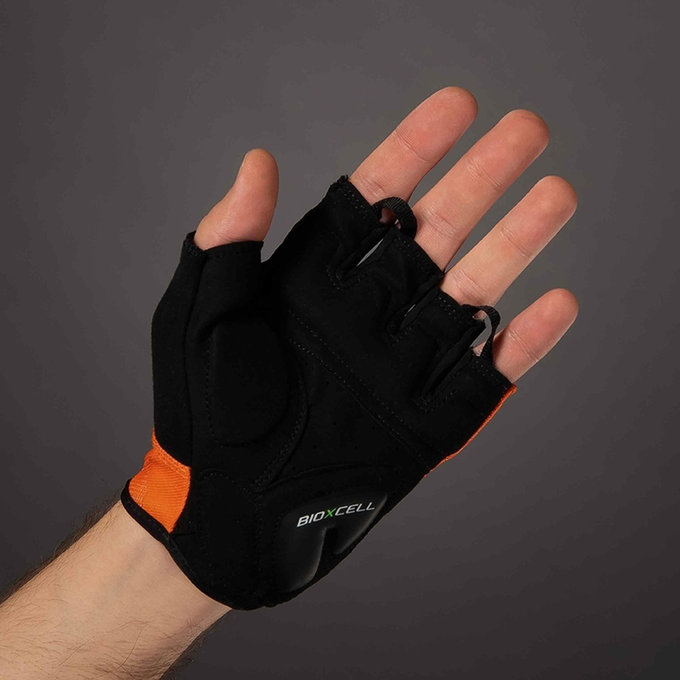 Kerékpáros kesztyű felnőtteknek BioXCell Super Fly narancssárga/fekete