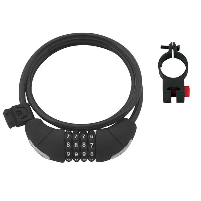 FORCE LUX spirálzár, kódos, 120 cm / 8 mm + tartó